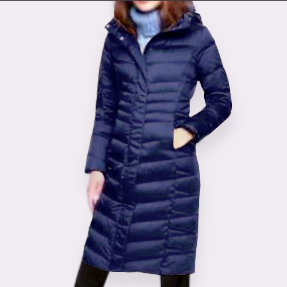 Lands' End Classic Shimmer Down Long Coat | SP Small Petite 2-4 | Deep Sea | $75